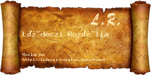 Lédeczi Rozália névjegykártya