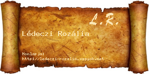 Lédeczi Rozália névjegykártya